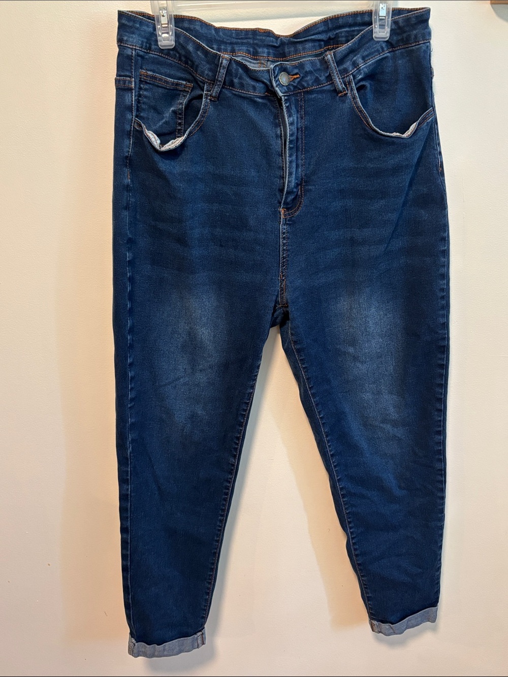 ⭐ 3 for $15 SHEIN Dark Blue High-Rise Ankle Jeans